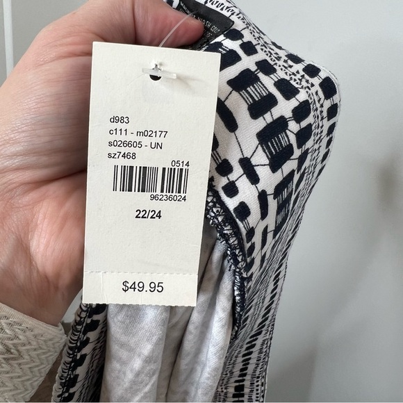 Lane Bryant Womens Plus Size 22/24 Blue White Print Jersey Knit Mini Skirt NEW - Picture 6 of 9